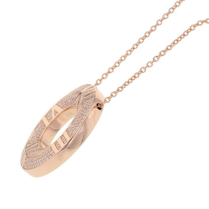 Tiffany & Co Necklace Atlas Closed Circle Diamond Total 18k Pink Gold Pendant — view 2