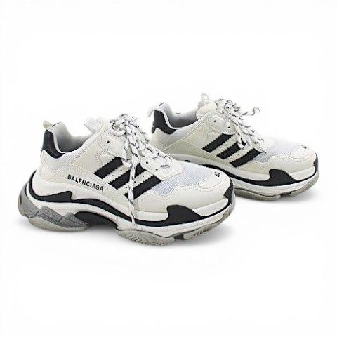 Balenciaga Adidas Originals Triple S 'white Sneakers — view 3