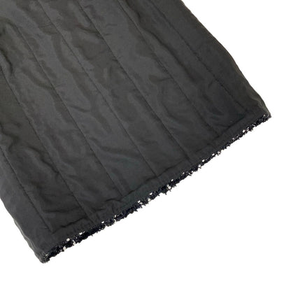Chanel Long Skirt 36 S Black White Tweed Plaid Sequin Wool — view 7