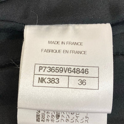 Chanel Long Skirt 36 S Black White Tweed Plaid Sequin Wool — view 4