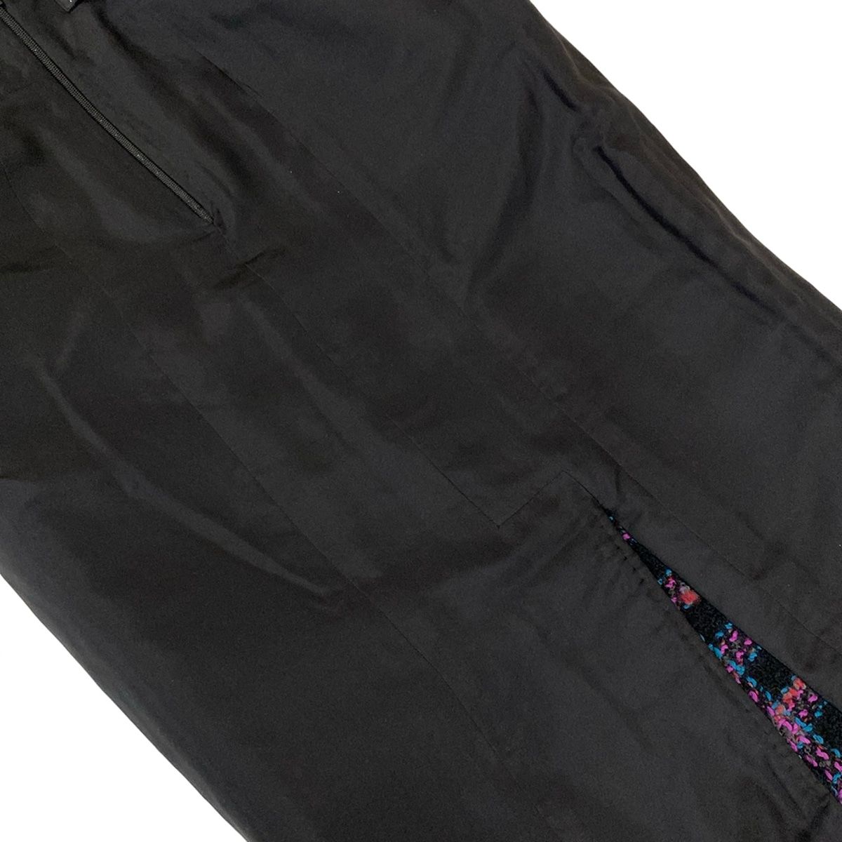 Chanel Long Skirt 34 S Black Pink Multi Plaid Wool — view 8