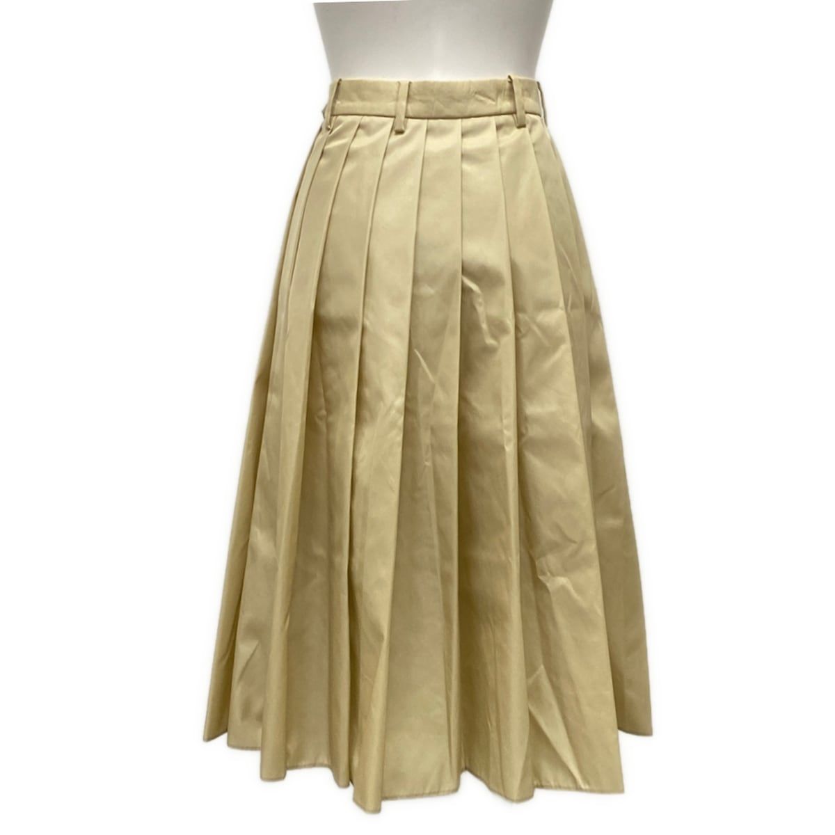 Prada Skirt 36 S Beige Triangle Logo Pleats — view 2