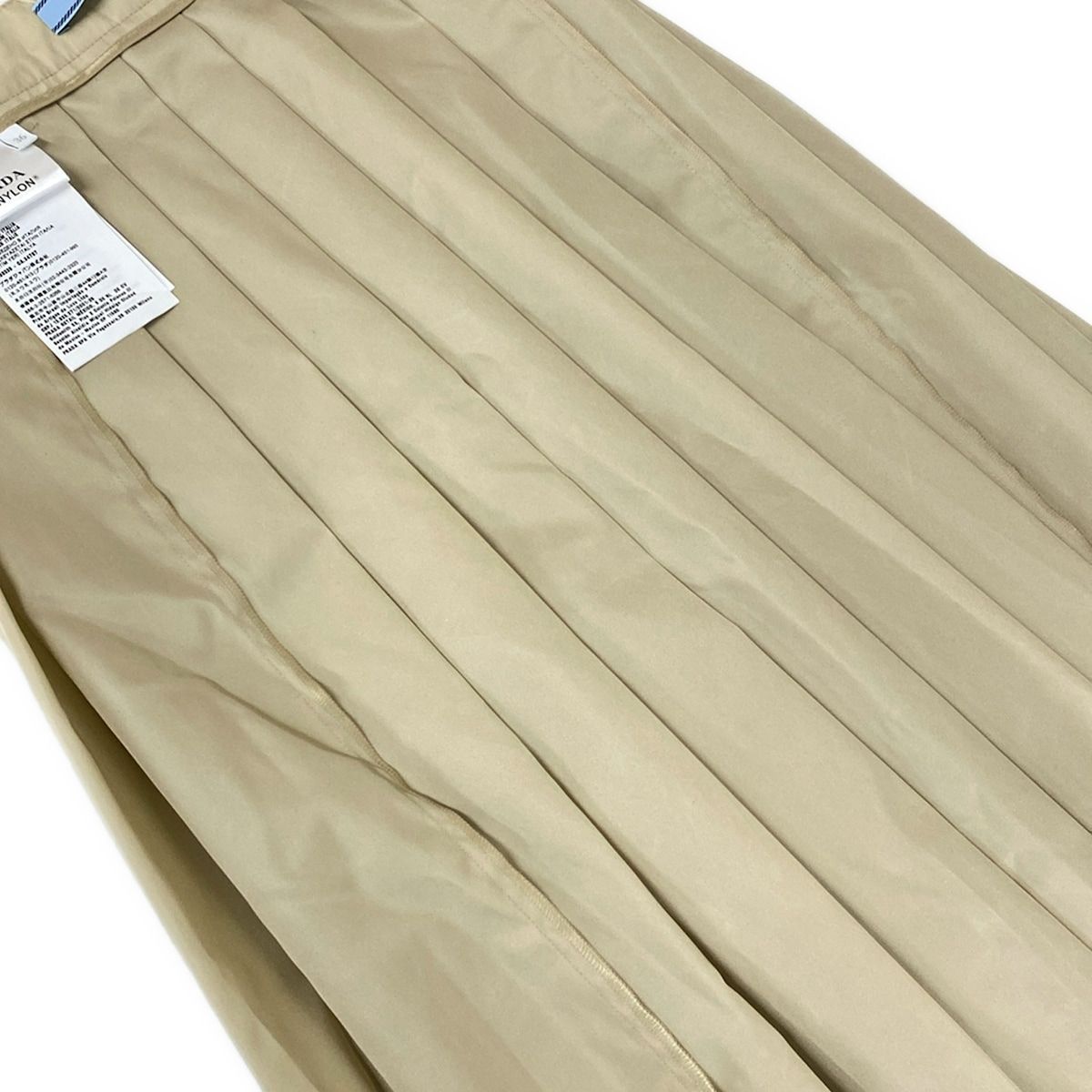 Prada Skirt 36 S Beige Triangle Logo Pleats — view 8
