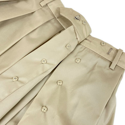 Prada Skirt 36 S Beige Triangle Logo Pleats — view 9
