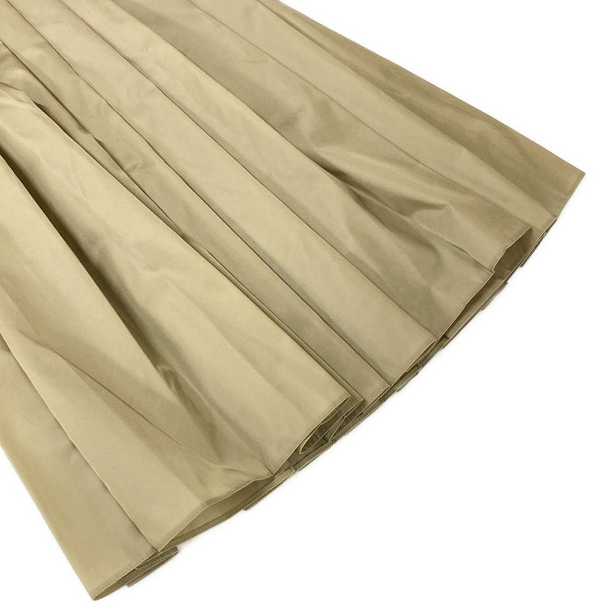 Prada Skirt 36 S Beige Triangle Logo Pleats — view 6