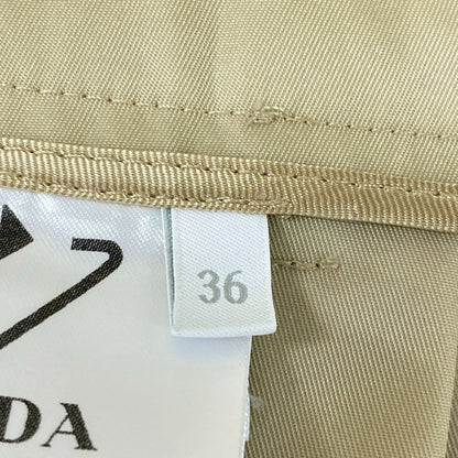 Prada Skirt 36 S Beige Triangle Logo Pleats — view 5