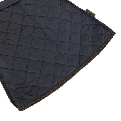 Prada Mini Skirt 36 S Dark Navy Dark Brown Triangle Logo Quilted — view 7