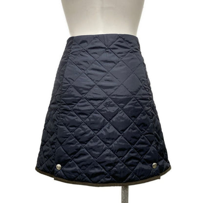 Prada Mini Skirt 36 S Dark Navy Dark Brown Triangle Logo Quilted — view 2