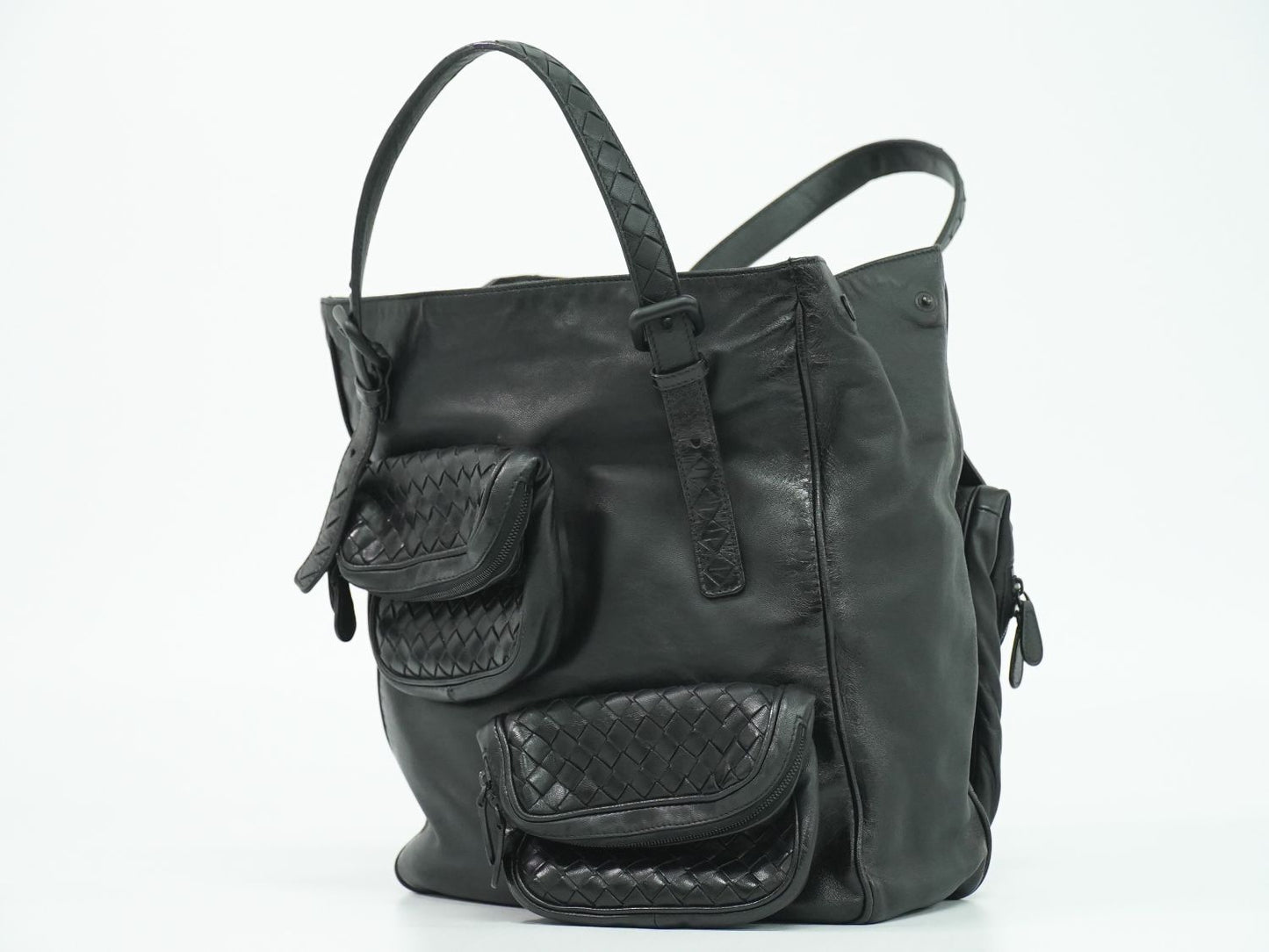 Bottega Veneta Intrecciato Tote Leather Black — view 2