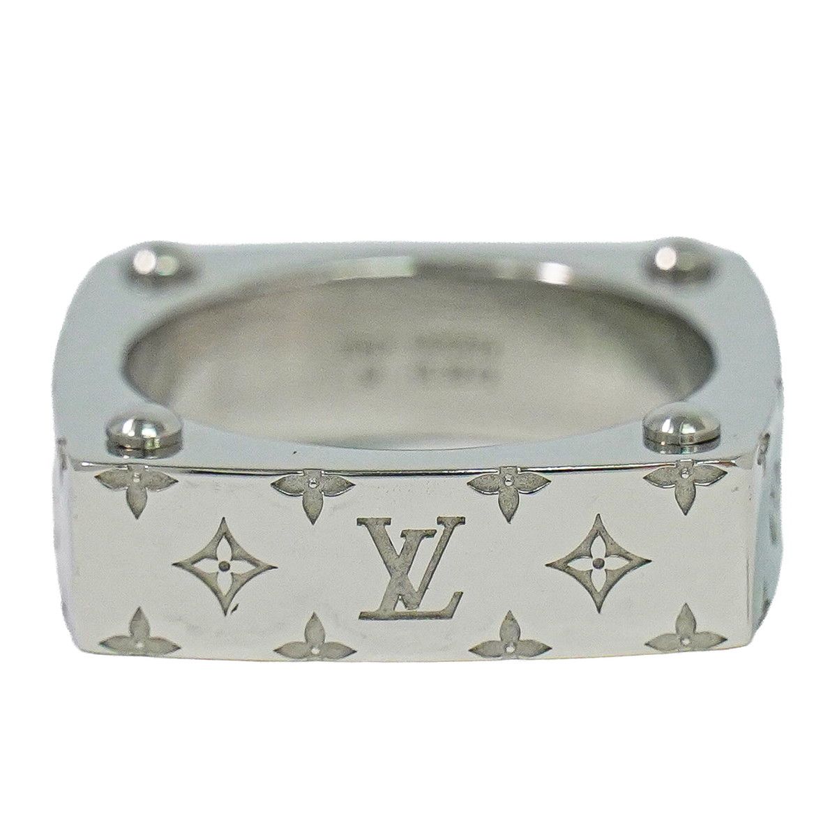 Louis Vuitton LV Ring Monogram Gold M Metal Silver