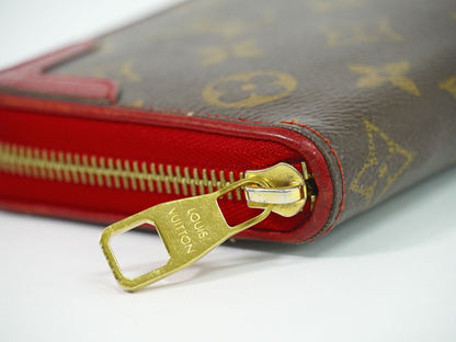 Louis Vuitton LV Zippy Wallet Retiro Monogram Zip Around Brown Red — view 6