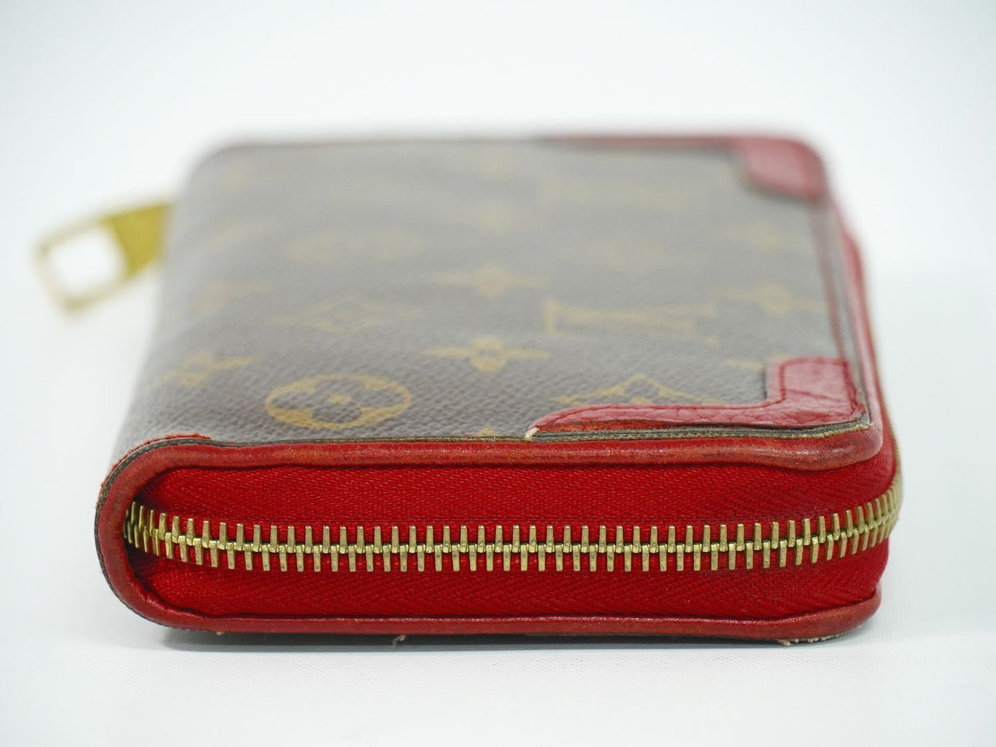 Louis Vuitton LV Zippy Wallet Retiro Monogram Zip Around Brown Red — view 4