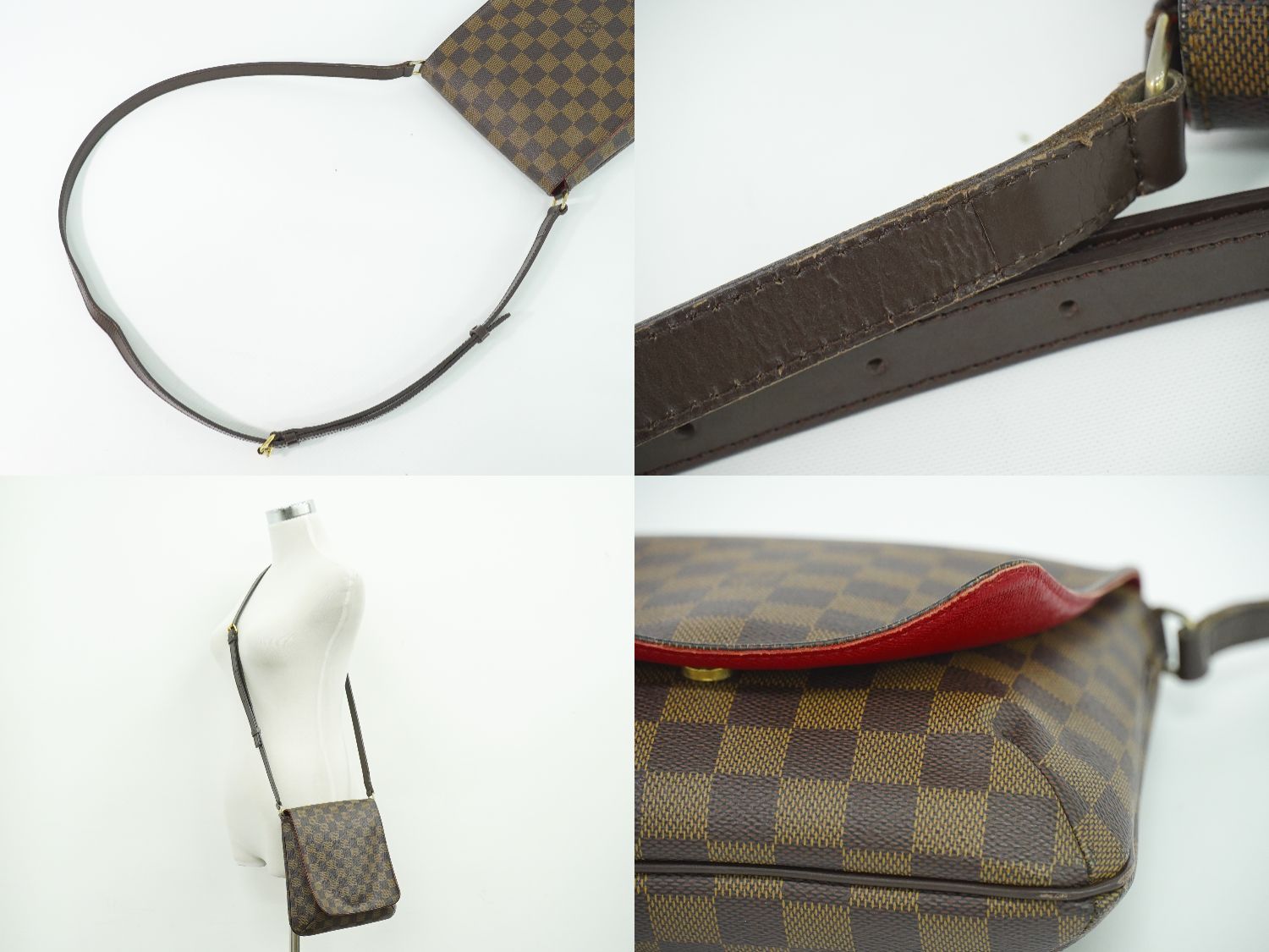 Louis Vuitton LV Musette Salsa Long Damier Ebene Shoulder Bag Pochette Brown — view 6