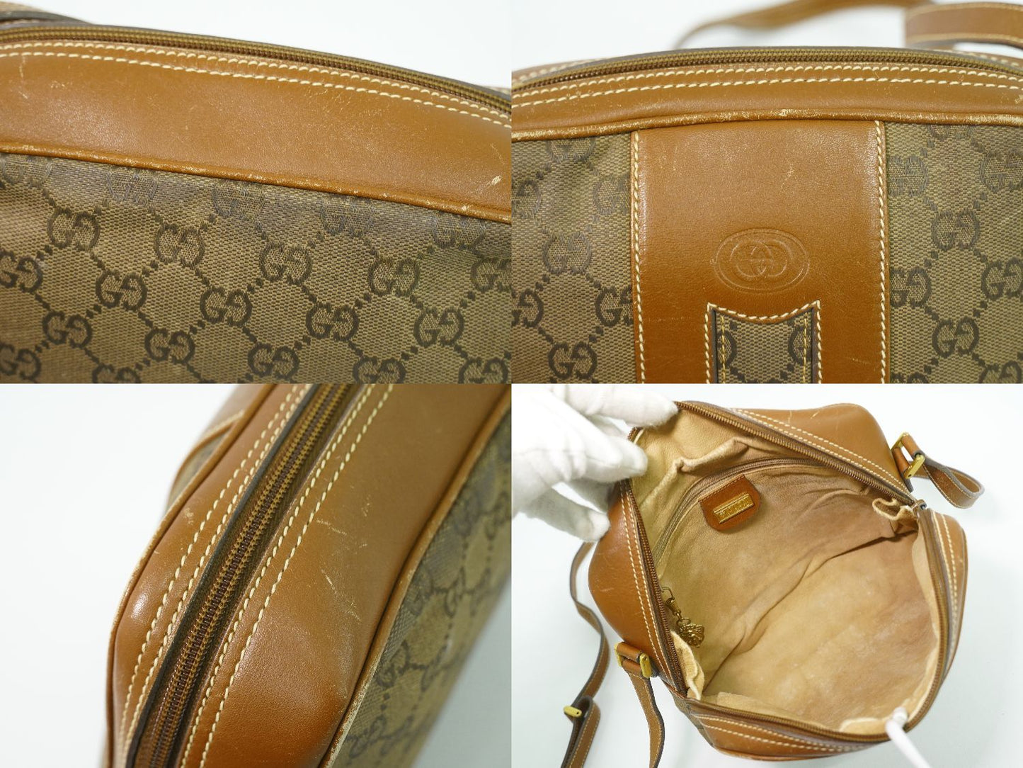 Gucci GG Supreme Shoulder Bag Pochette Brown — view 8