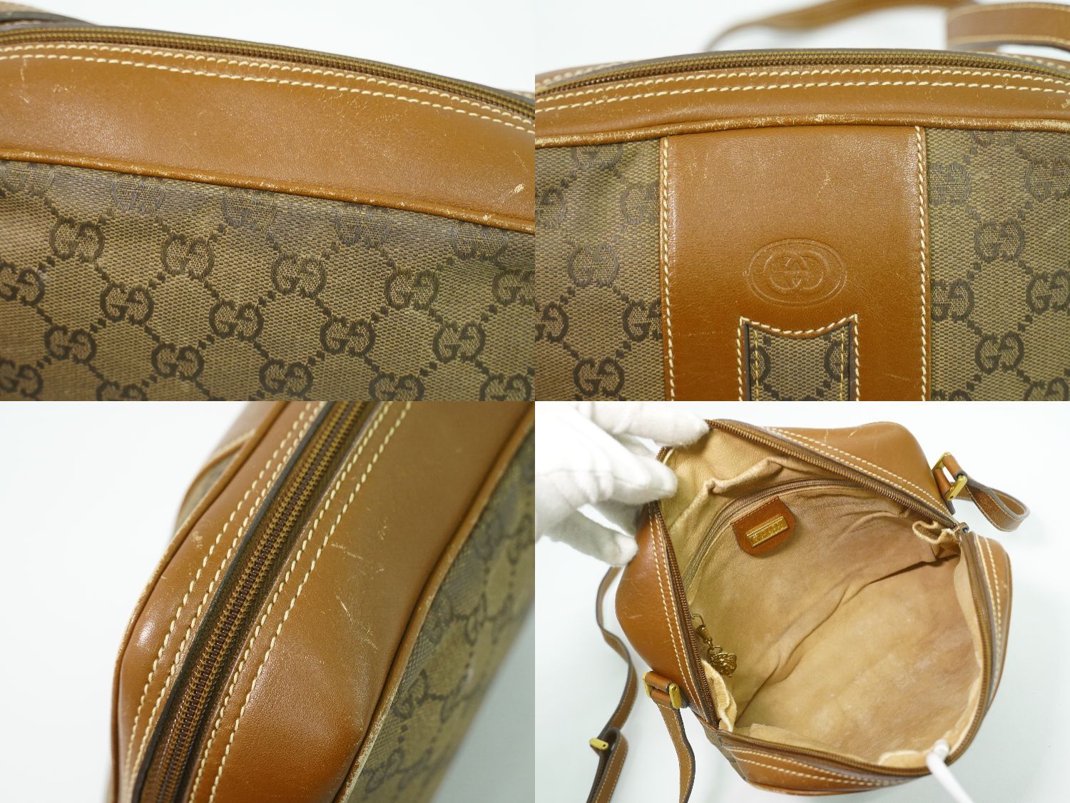 Gucci GG Supreme Shoulder Bag Pochette Brown — view 8