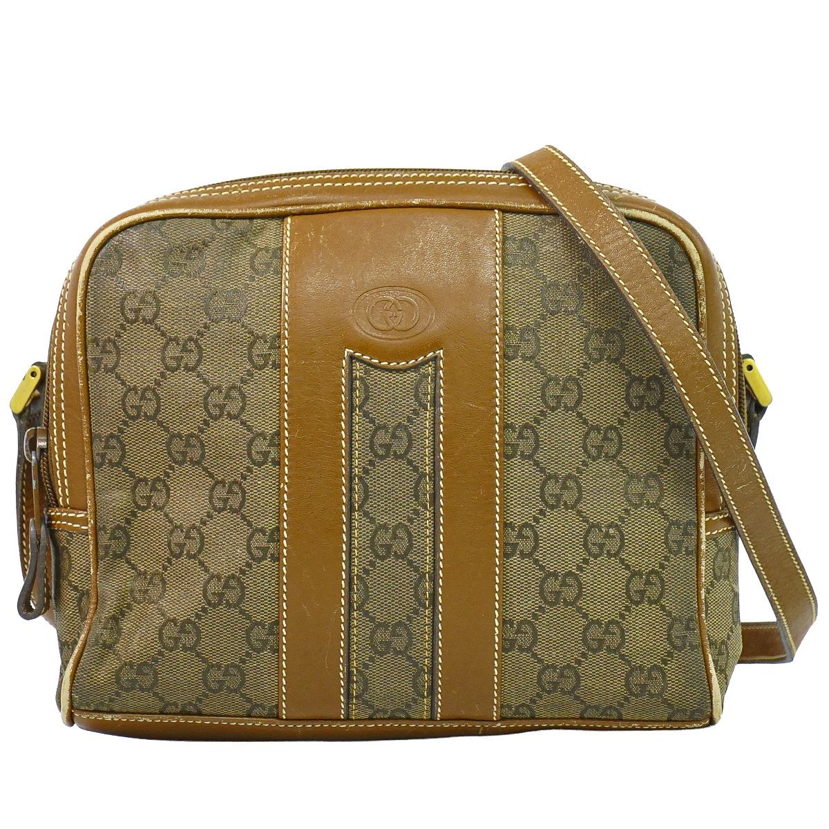 Gucci GG Supreme Shoulder Bag Pochette Brown