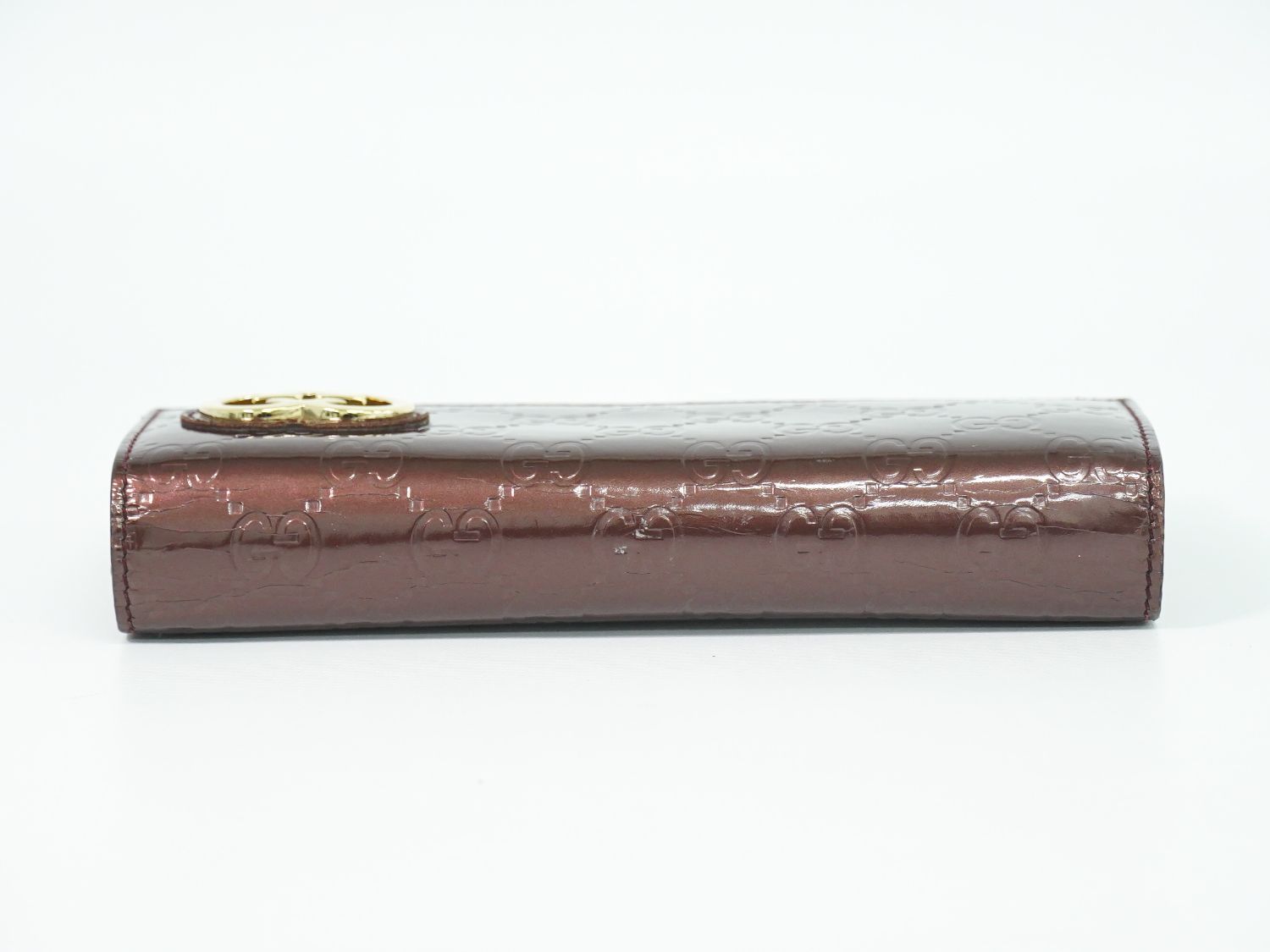 Gucci Brea Heart Guccissima Leather Wallet Metallic Purple — view 5