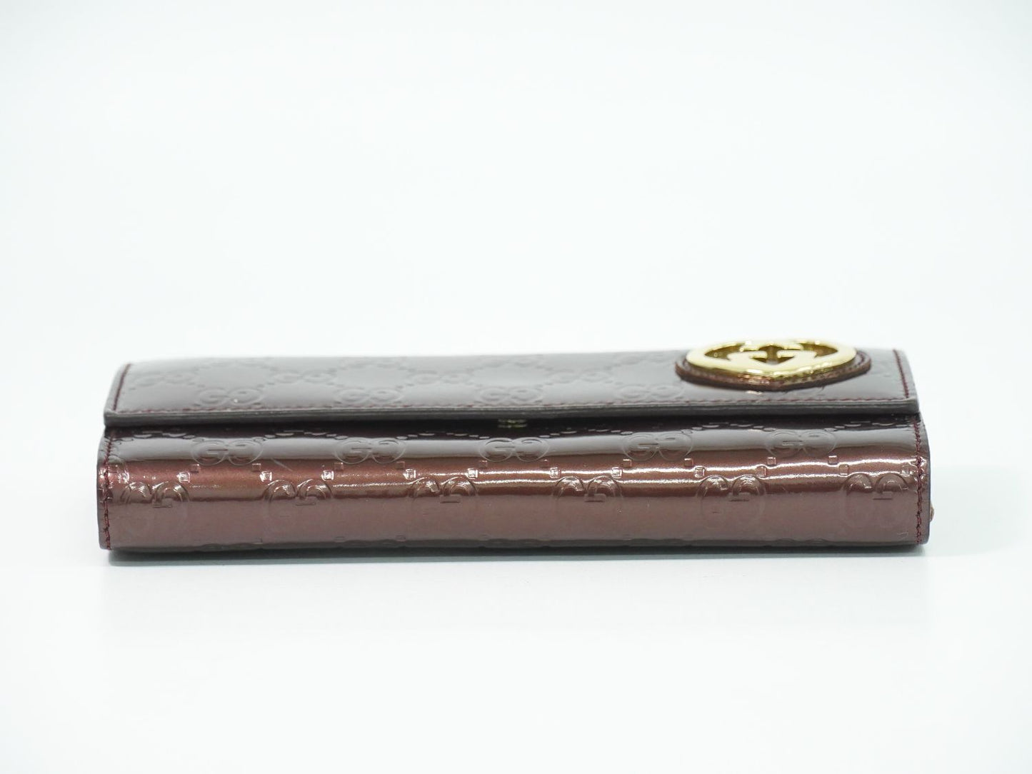 Gucci Brea Heart Guccissima Leather Wallet Metallic Purple — view 3