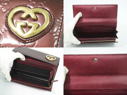 Gucci Brea Heart Guccissima Leather Wallet Metallic Purple — view 8