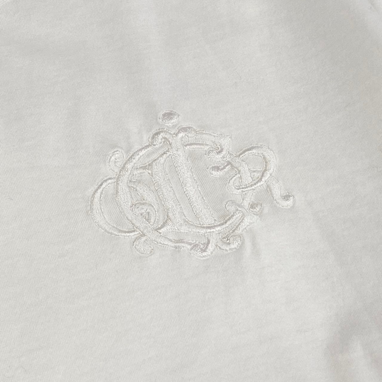 Dior Short Sleeve T-Shirt Cotton Top Logo Embroidery Top M White — view 6