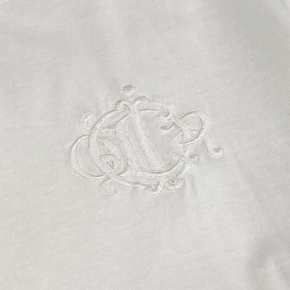 Dior Short Sleeve T-Shirt Cotton Top Logo Embroidery Top M White — view 6