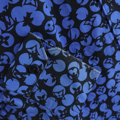 Louis Vuitton Perforated Monogram Long Sleeve Shirt Ors Blue — view 4