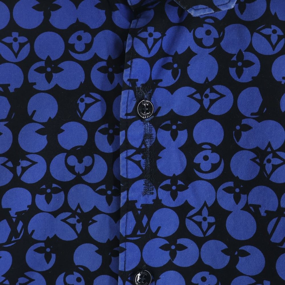 Louis Vuitton Perforated Monogram Long Sleeve Shirt Ors Blue — view 3