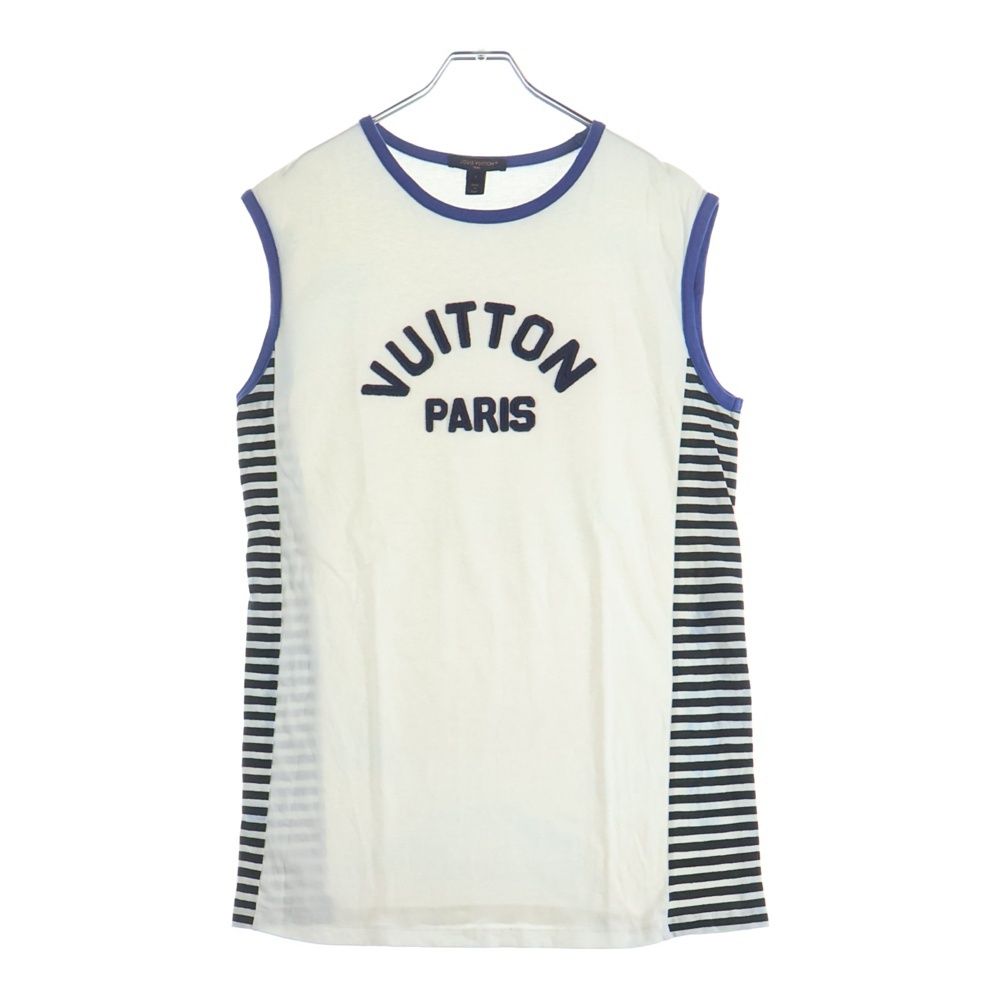 Louis Vuitton Front Logo Embroidery Sleeveless Basketball Shirt Long Dress White