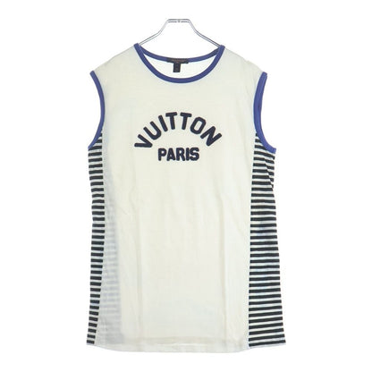 Louis Vuitton Front Logo Embroidery Sleeveless Basketball Shirt Long Dress White