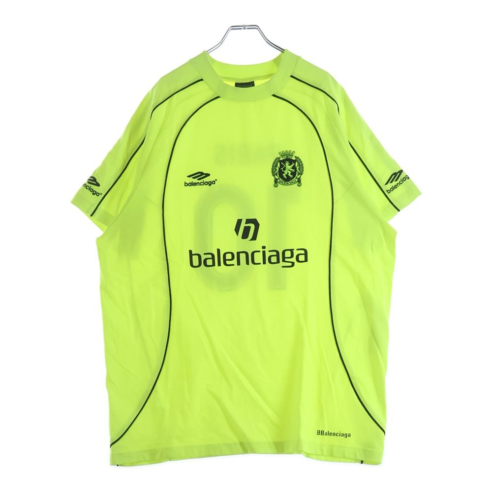 Balenciaga Paris Soccer Technical Jersey Short Sleeve T-Shirt Yellow