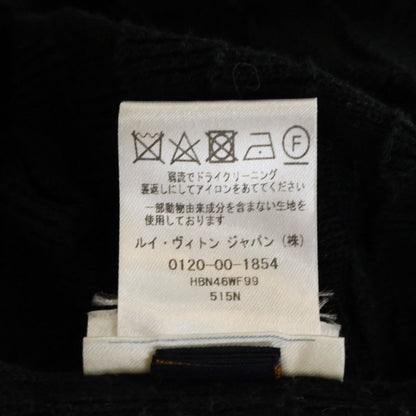 Louis Vuitton Front Leather Logo Patch Damier Zip Long Sleeve Knit Cardigan — view 8