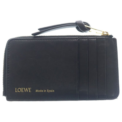 Loewe Anagram Jacquard Canvas Leather Card Coin Case Navy — view 2