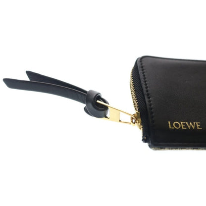 Loewe Anagram Jacquard Canvas Leather Card Coin Case Navy — view 5