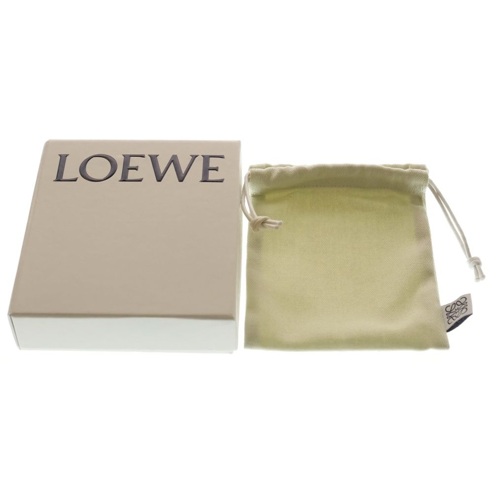 Loewe Anagram Jacquard Canvas Leather Card Coin Case Navy — view 6