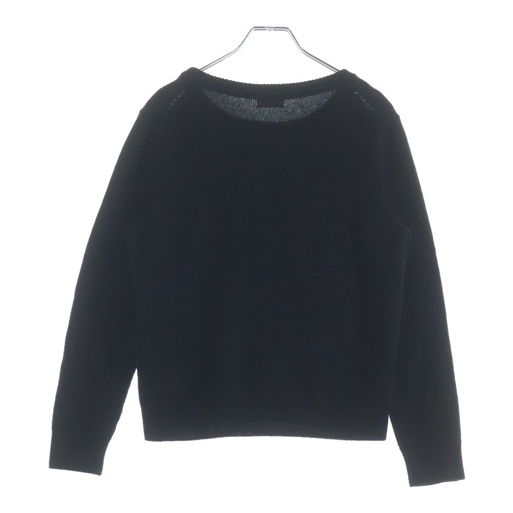 Celine Logo Embroidery Heritage Cashmere Crew Neck Sweater Black — view 2