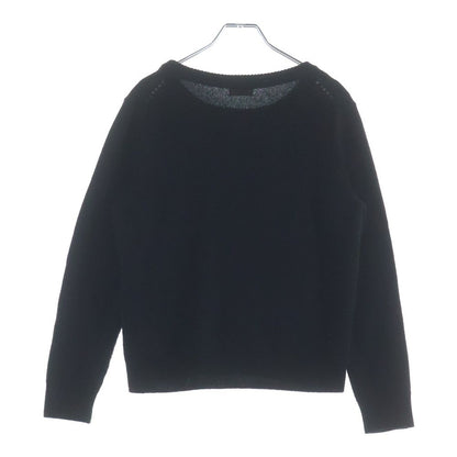 Celine Logo Embroidery Heritage Cashmere Crew Neck Sweater Black — view 2