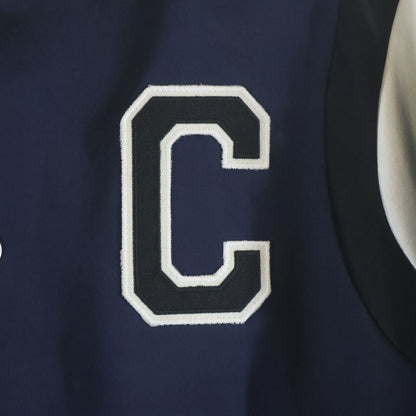 Celine Snake Satin Cropped Bomber Jacket White Navy — view 5