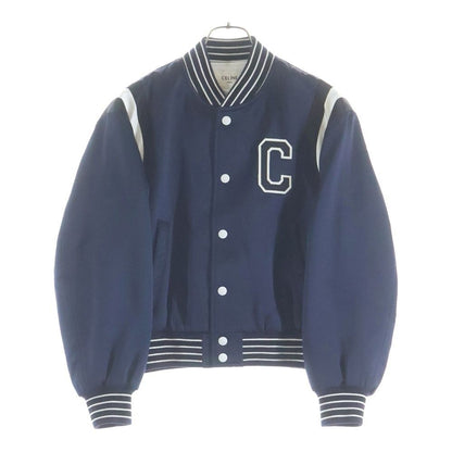 Celine Snake Satin Cropped Bomber Jacket White Navy — view 2