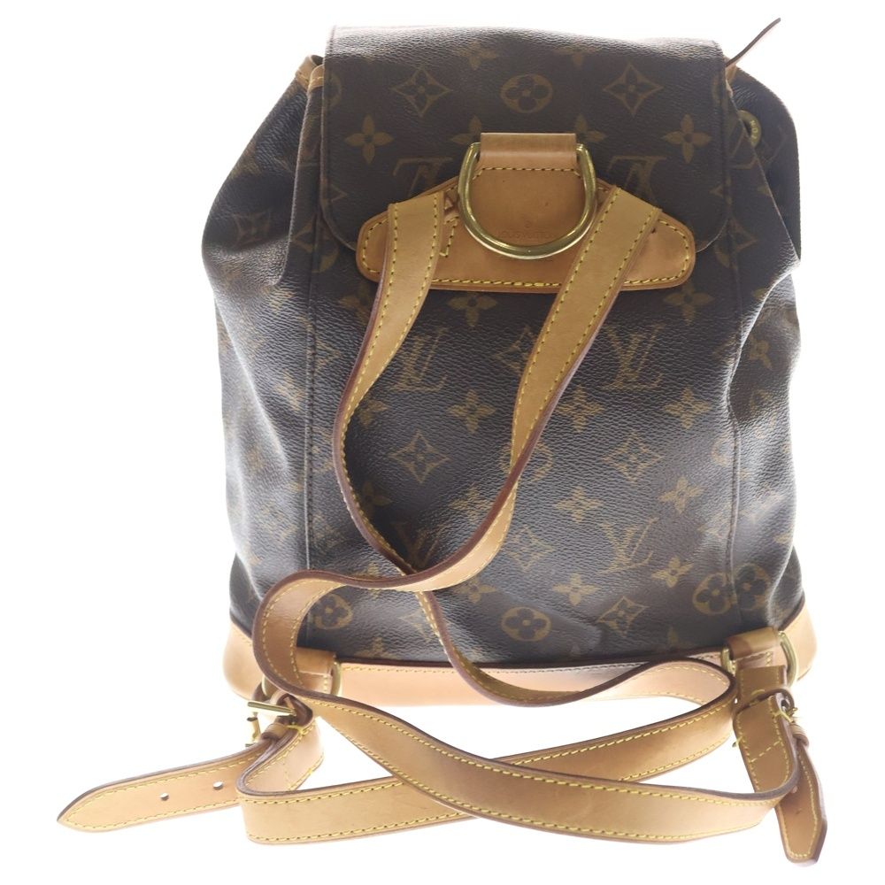 Louis Vuitton Monogram Montsouris PM Backpack Shoulder Bag Brown Leather Gold — view 2