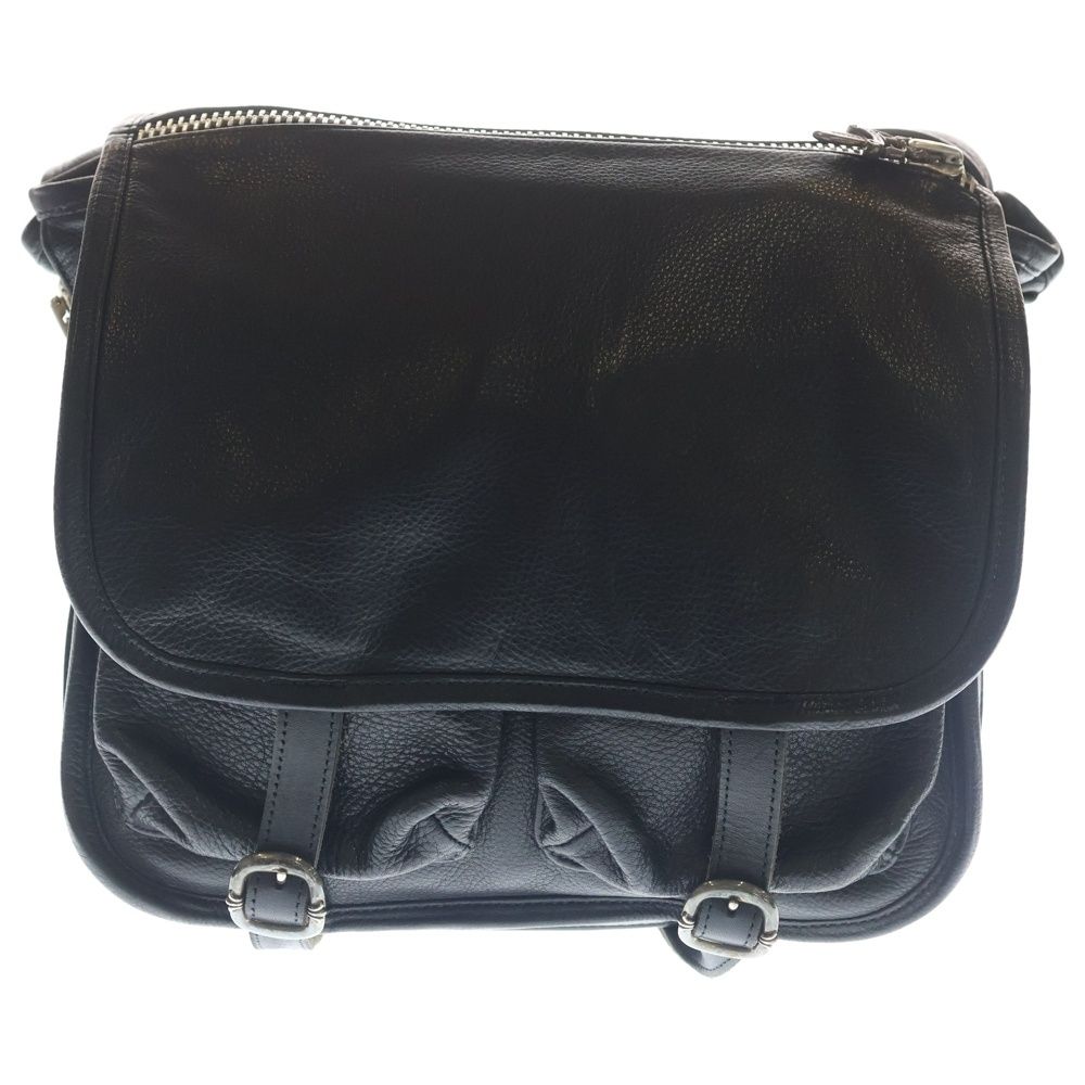 Chrome Hearts Shoulder Bag Tiny Gunslinger Strap Leather Black