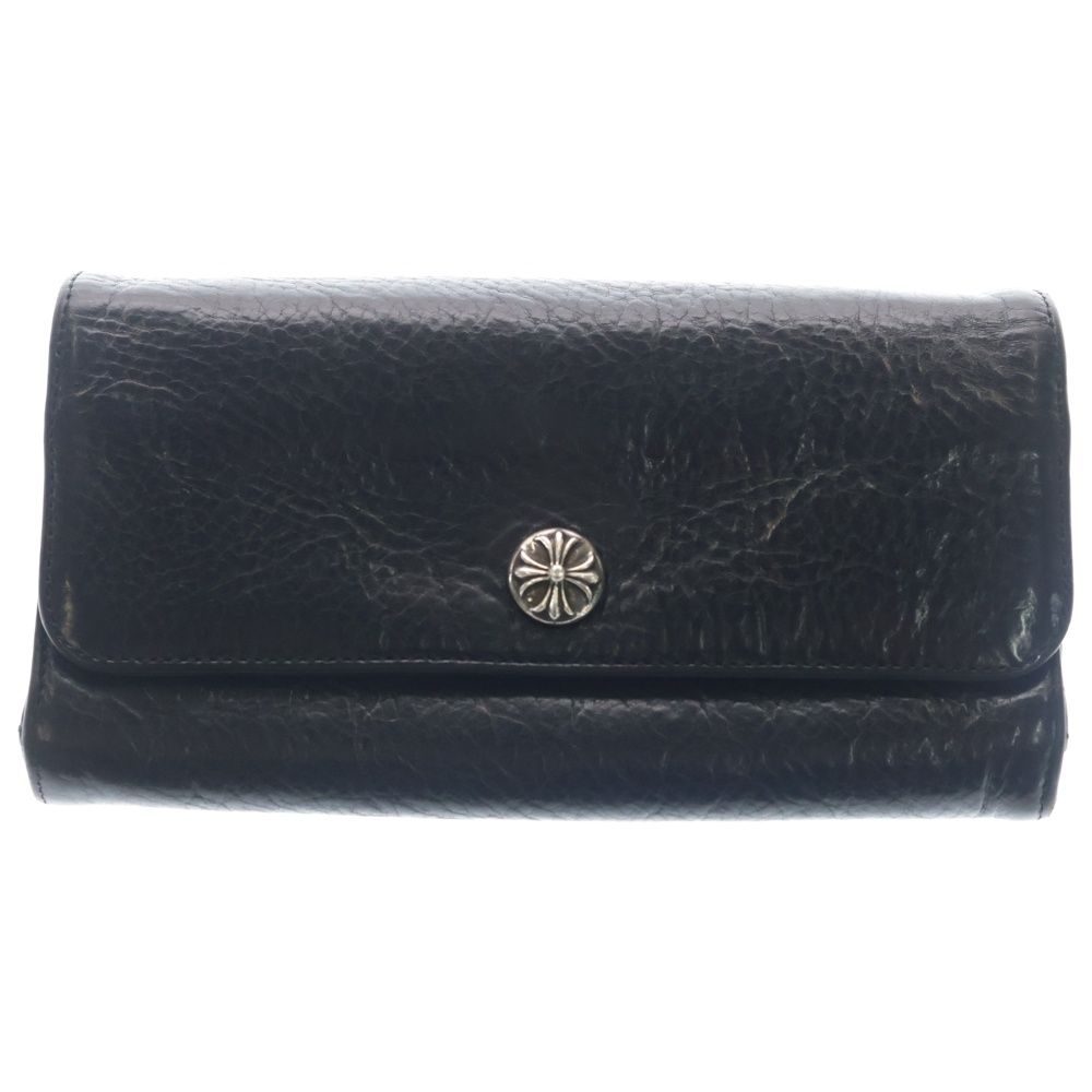 Chrome Hearts Judy Cross Ball Button Leather Wallet Black
