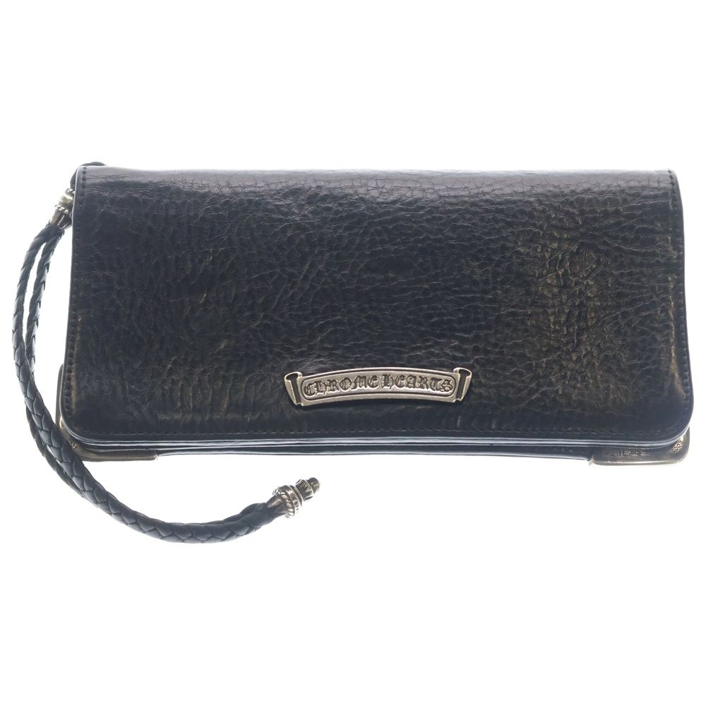 Chrome Hearts Lng Sngl Fld Tips Single Fold Leather Wallet Black — view 2