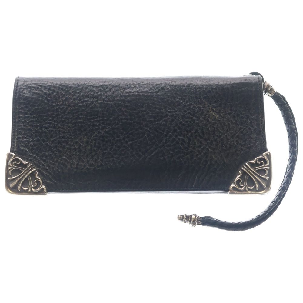 Chrome Hearts Lng Sngl Fld Tips Single Fold Leather Wallet Black