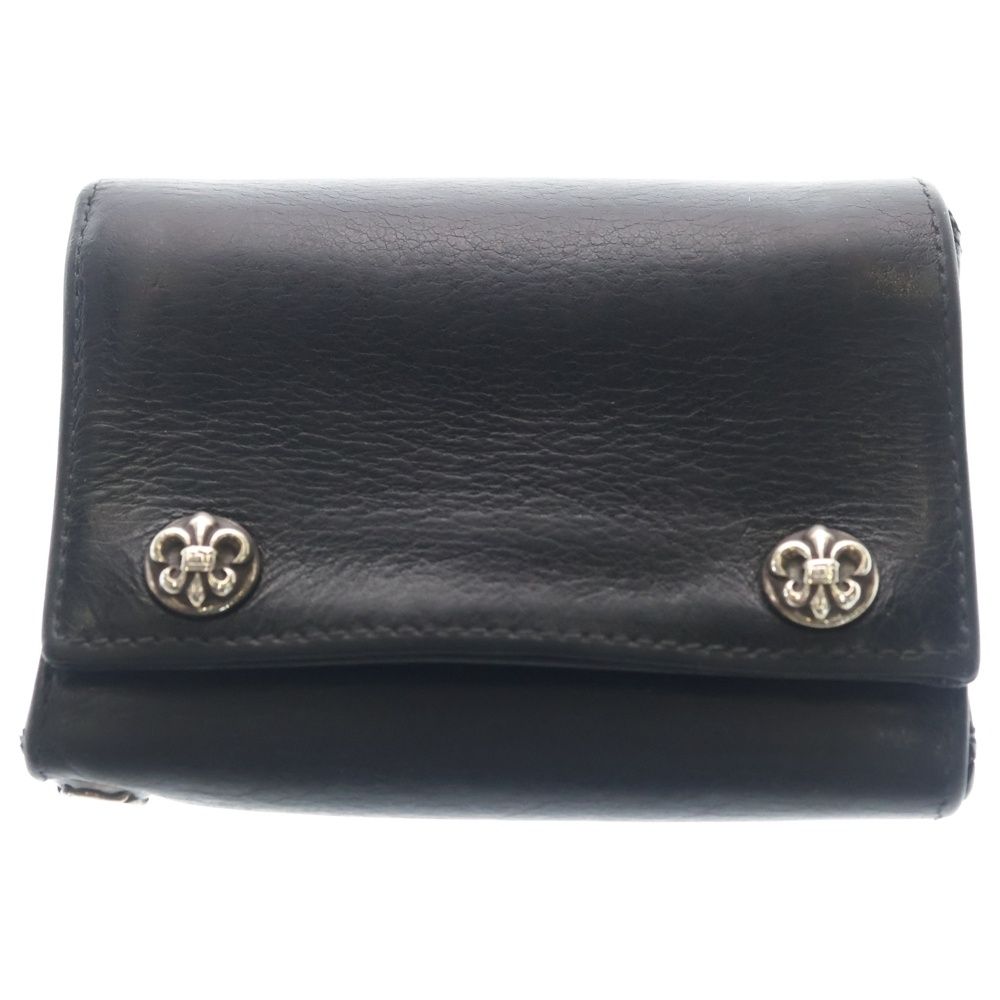 Chrome Hearts BS Button Leather Wallet Black
