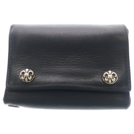 Chrome Hearts BS Button Leather Wallet Black