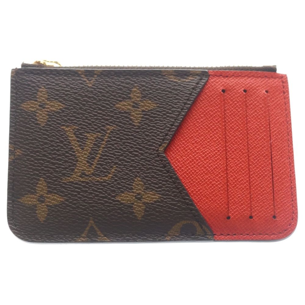 Louis Vuitton Monogram Post Cult Romy Rouge Fragment Case Card Coin Brown Red — view 2