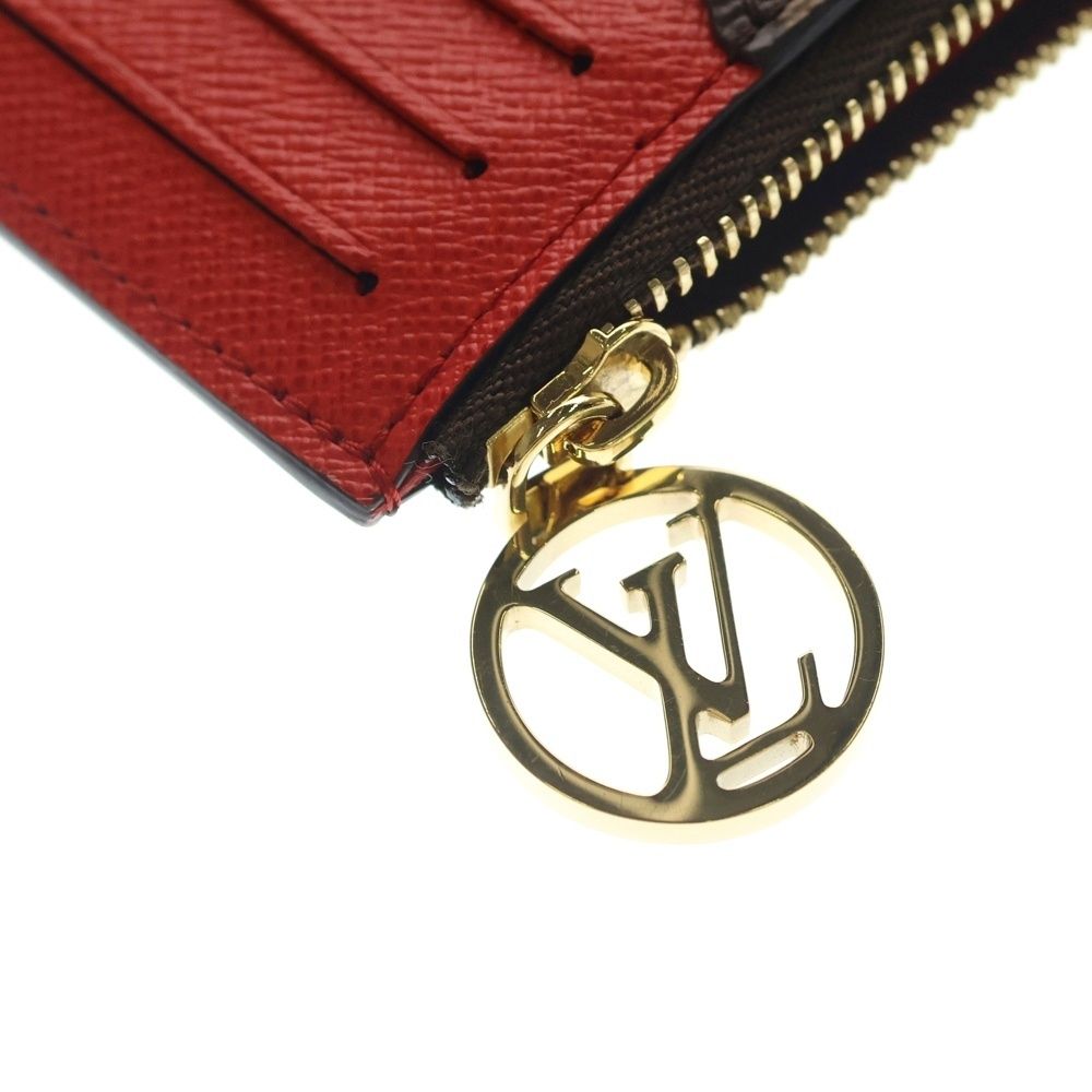 Louis Vuitton Monogram Post Cult Romy Rouge Fragment Case Card Coin Brown Red — view 5