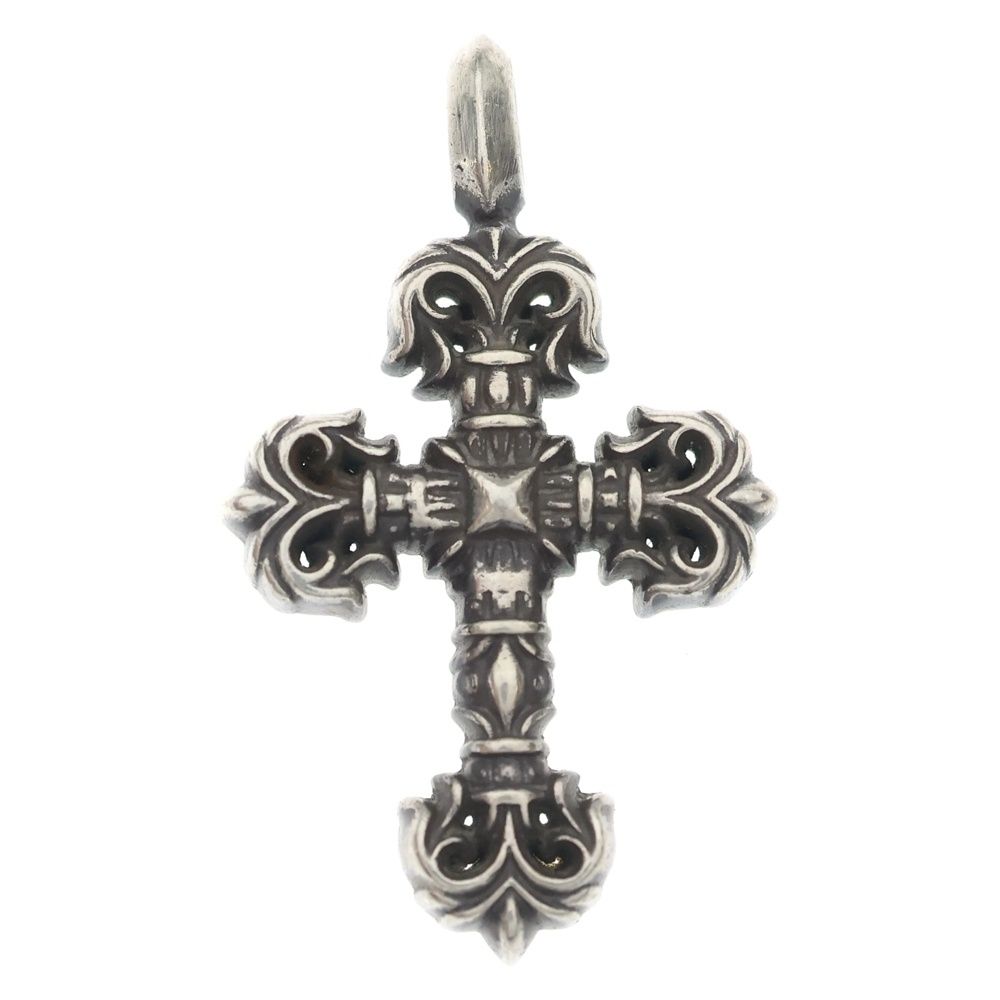 Chrome Hearts Charm Filigree Tiny Cross Pendant Top Silver