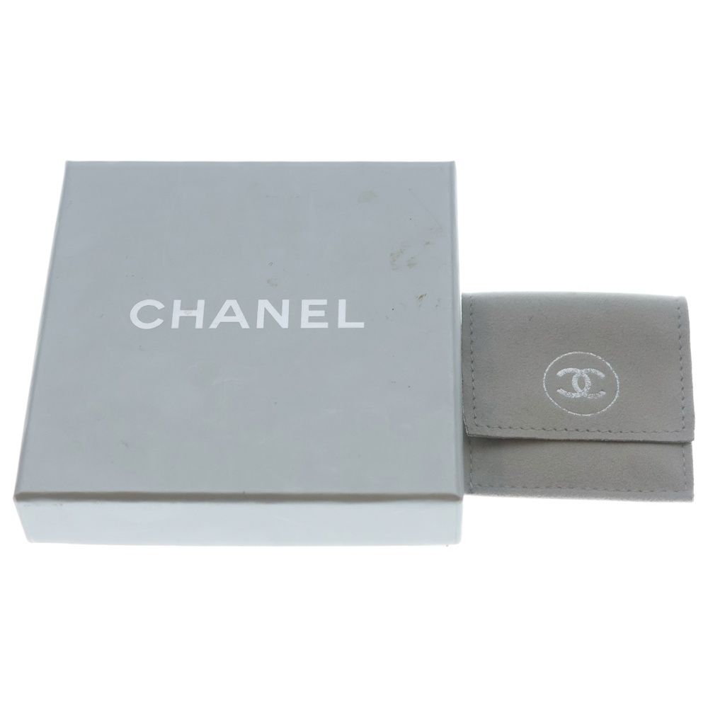 Chanel CC Logo Open Heart Hoop Earrings Silver — view 6