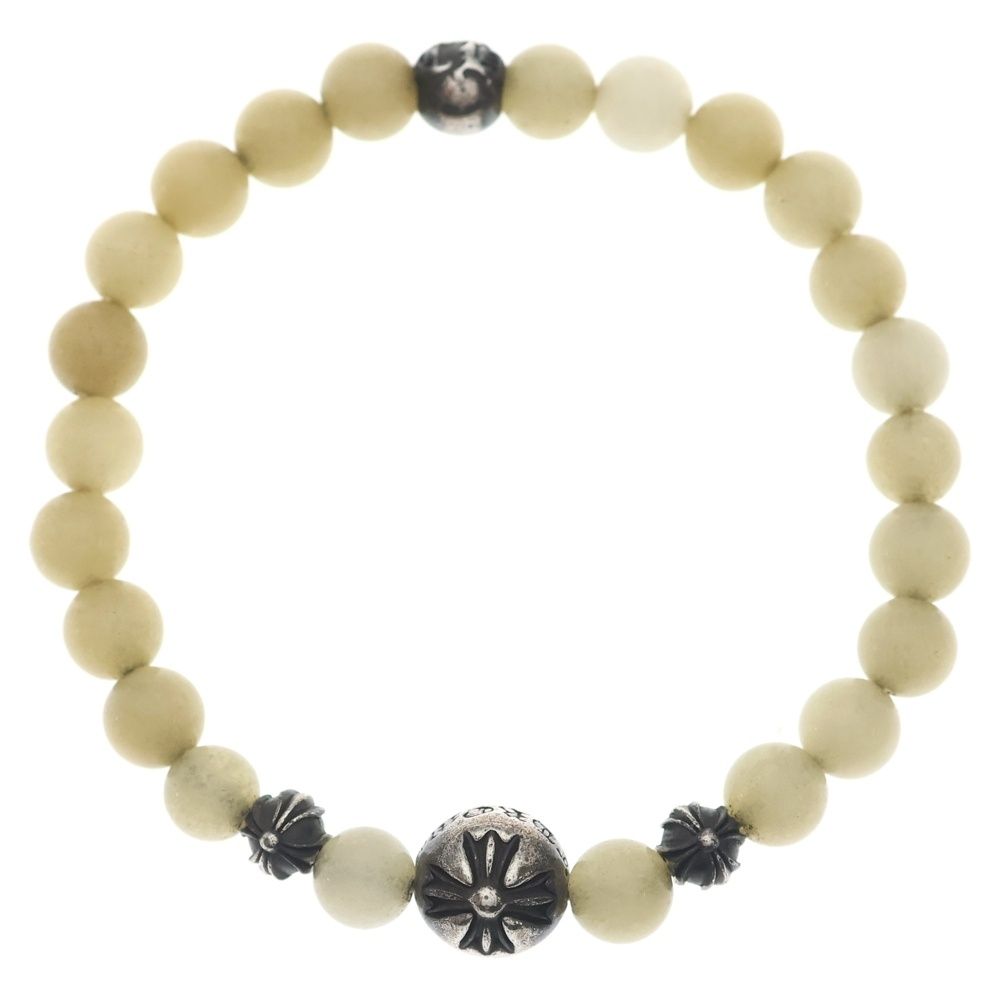 Chrome Hearts 6 mm Bead Bracelet White